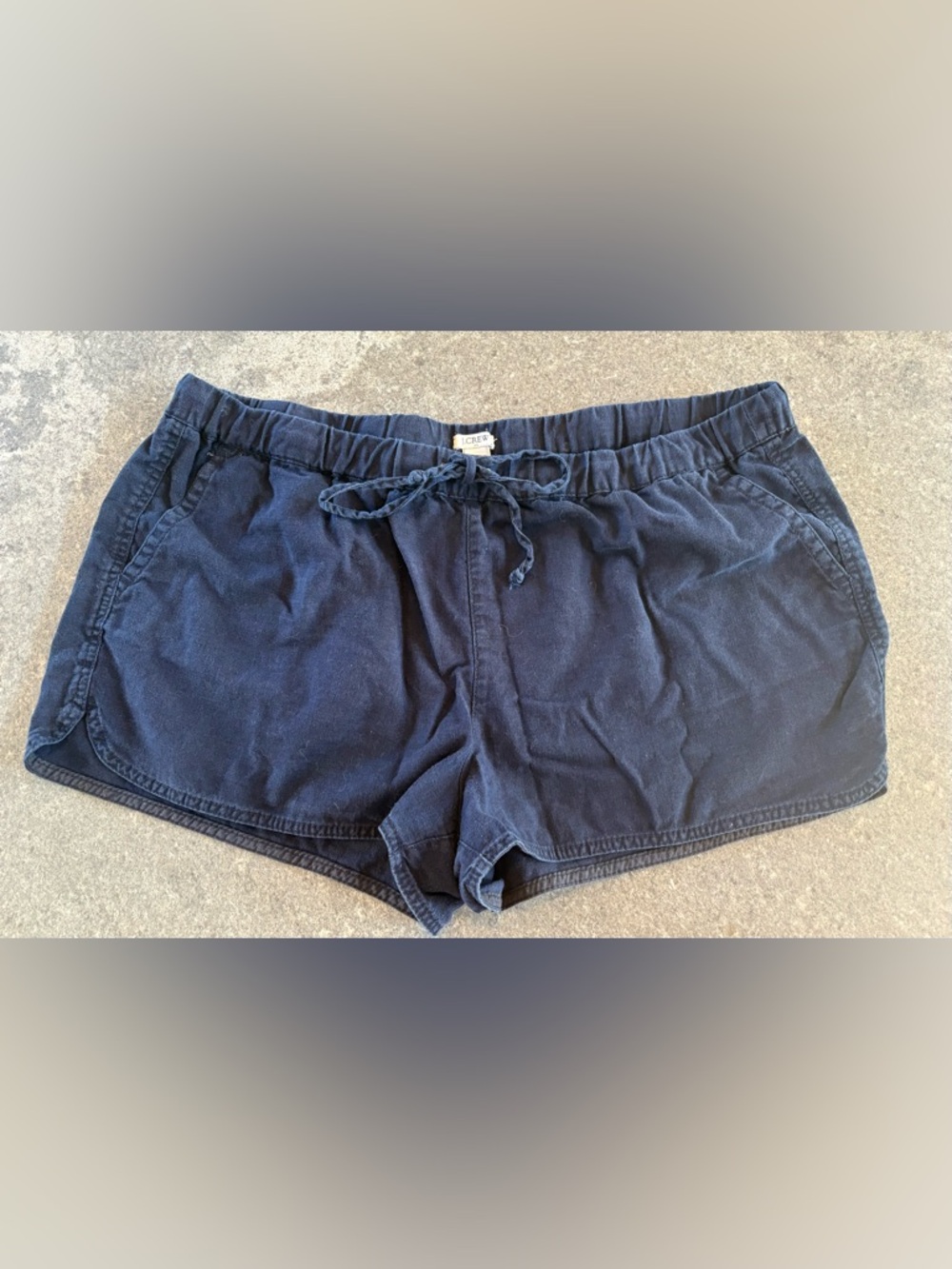 J. Crew Seaside Navy Drawstring Linen Blend Shorts